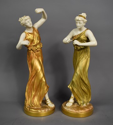 Lot 20 - A pair of Royal Worcester figures of classical...