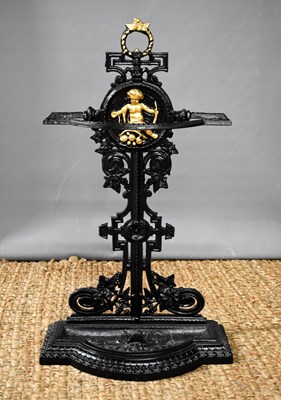Lot 425 - A Victorian cast iron umbrella stand cast with...