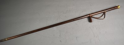 Lot 244 - A fine wooden walking cane with 18ct gold...