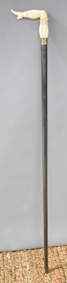 Lot 246 - A 19th century walking cane with hallmarked...