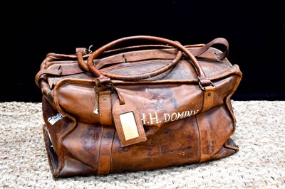 Lot 249 - A 20th century brown leather travelling...