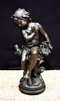 Lot 376 - C. Moreau (19th-century): A bronze figure of a...