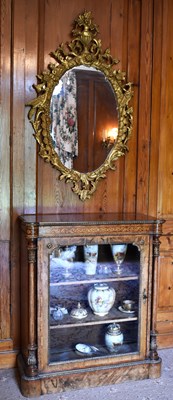 Lot 463 - A Victorian walnut pier cabinet with a...