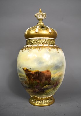 Lot 22 - A Royal Worcester potpourri vase signed J...