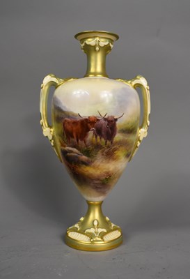 Lot 102 - A Royal Worcester vase signed H. Stinton, the...