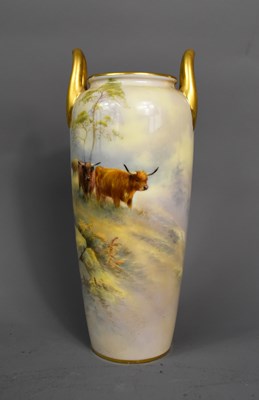 Lot 25 - A fine Royal Worcester vase signed H Davis...