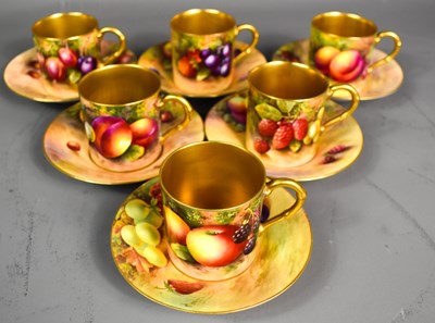 Lot 107 - A set of six coffee cans and saucers by Royal...