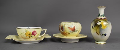 Lot 78 - Three pieces of Royal Worcester porcelain...