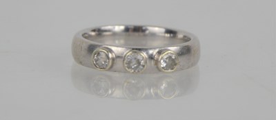Lot 70a - A contemporary designed 9ct white gold and...