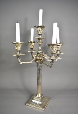 Lot 9 - An early 20th century silver plated five light...