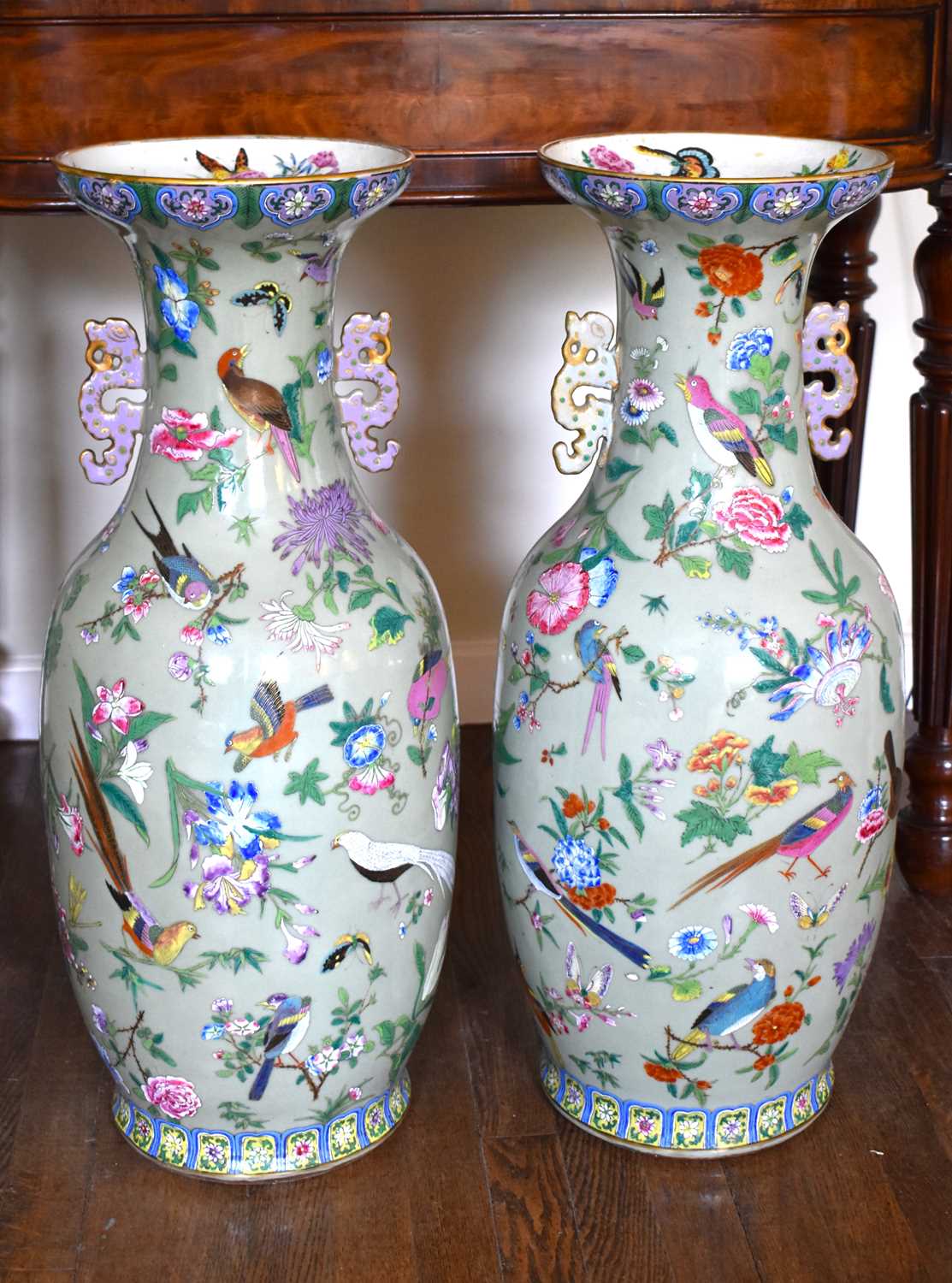 Lot 105 - A pair of large 19th century Chinese Canton...