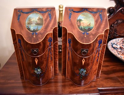 Lot 305 - A fine pair of 19th century style knife boxes,...