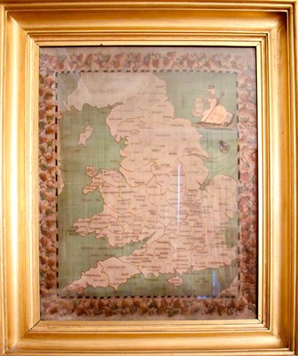 Lot 339 - An early 19th century embroidered map of...