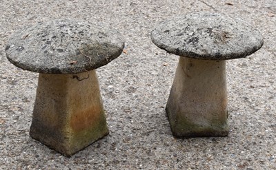 Lot 513 - A pair of 19th century small saddle stones,...