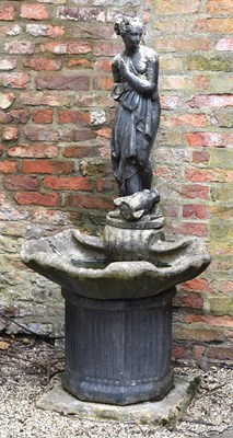 Lot 517 - A 20th mid-century fountain moulded as a lady...
