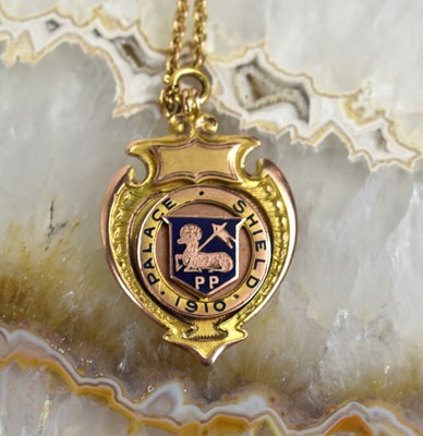 Lot 183 - Cricket interest: A 9ct gold fob medal for the...