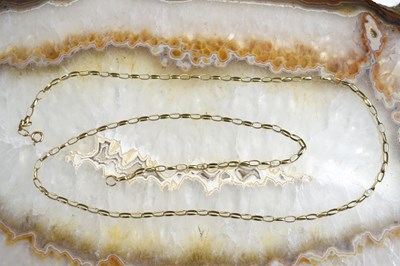 Lot 151 - A 9ct gold oval hoop necklace, 7.4g.