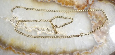 Lot 147 - A 9ct gold Albert chain with T bar, 4.9g.
