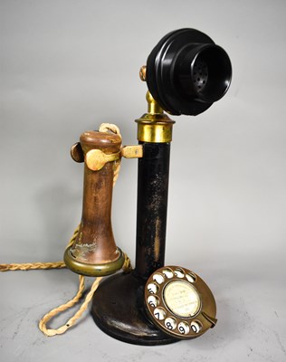 Lot 403 - A vintage candlestick telephone with original...