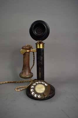 Lot 403 - A vintage candlestick telephone with original...