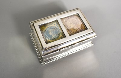Lot 5 - An early 20th century silver stamp box with...