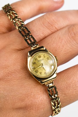 Lot 409 - A vintage 9ct gold cased lady's wristwatch...