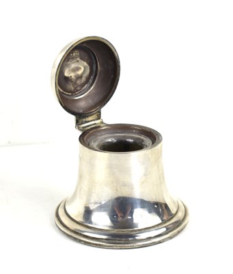 Lot 12 - An Asprey silver captains inkwell and original...