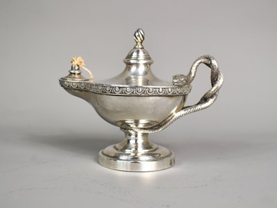 Lot 4 - A fine Victorian night light holder with wick,...