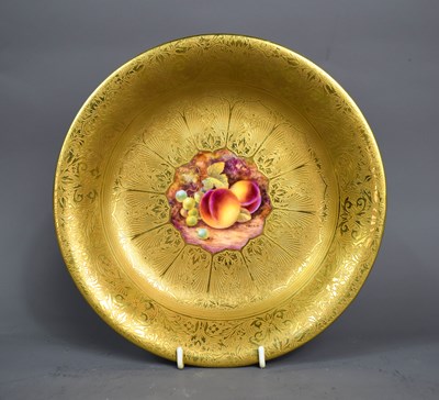 Lot 92 - A Royal Worcester fruit painted dish signed J...