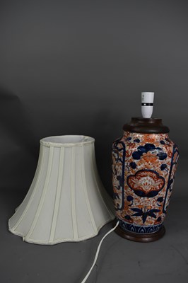 Lot 364 - An early 20th century porcelain lamp base in...