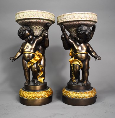 Lot 369 - A pair of 20th century models of cherubs...