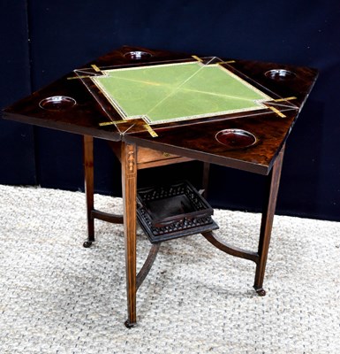 Lot 469 - A Victorian rosewood and inlaid envelope card...