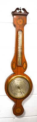 Lot 392 - A George III satinwood barometer with...