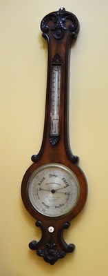 Lot 382 - A 19th century mahogany barometer with...