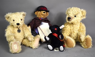 Lot 225 - A group of four bears including a Steiff small...