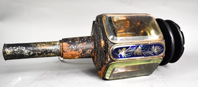 Lot 400 - A 19th century coach lamp with two heavy...