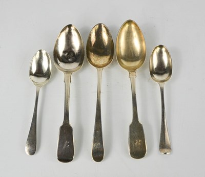 Lot 303a - A group of silver tablespoons and two further...