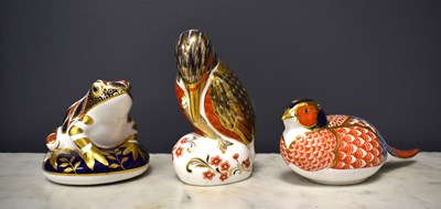 Lot 54 - Three Royal Crown Derby paperweights, pheasant,...