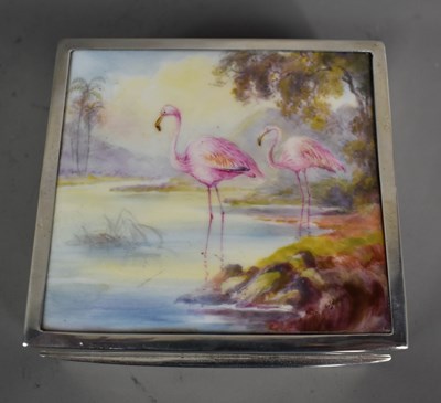 Lot 13 - A Royal Worcester silver box lined with cedar...
