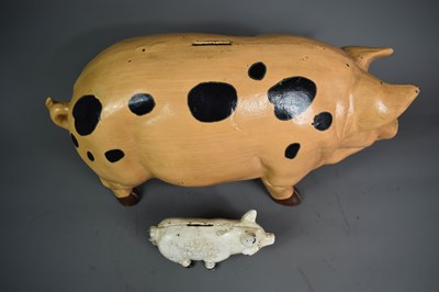 Lot 248 - Two 19th century cast money pig banks in cast...