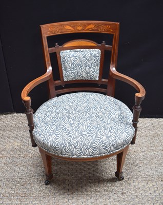 Lot 437 - An Edwardian/Victorian mahogany and inlaid...