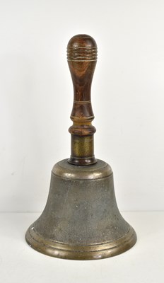 Lot 399 - A 1930’s school playground bell with wooden...