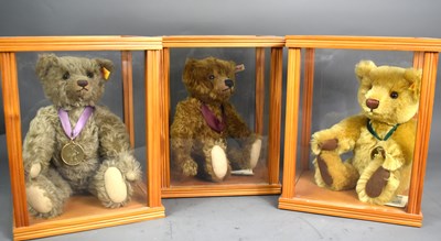 Lot 227 - A collection of Steiff bears with medal in...