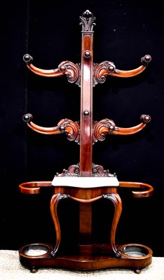 Lot 467 - A Victorian mahogany hall stand with scrolling...