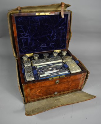 Lot 308 - An early 19th century Rosewood and brass line...