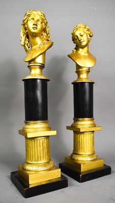 Lot 370 - A pair of 20th century decorative busts of a...