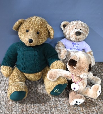 Lot 221 - A 20th century Harrods brown curly hair bear...