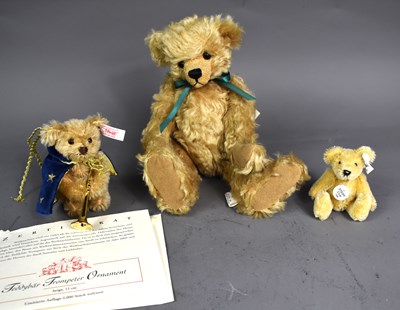 Lot 211 - Three small bears including a Steiff teddy...