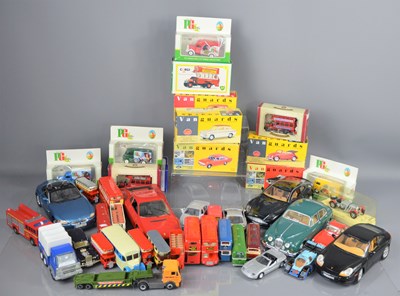 Lot 55 - A group of five 1-18 scale models of cars...