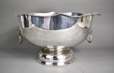 Lot 7 - A silver plated punch bowl, the large bowl...